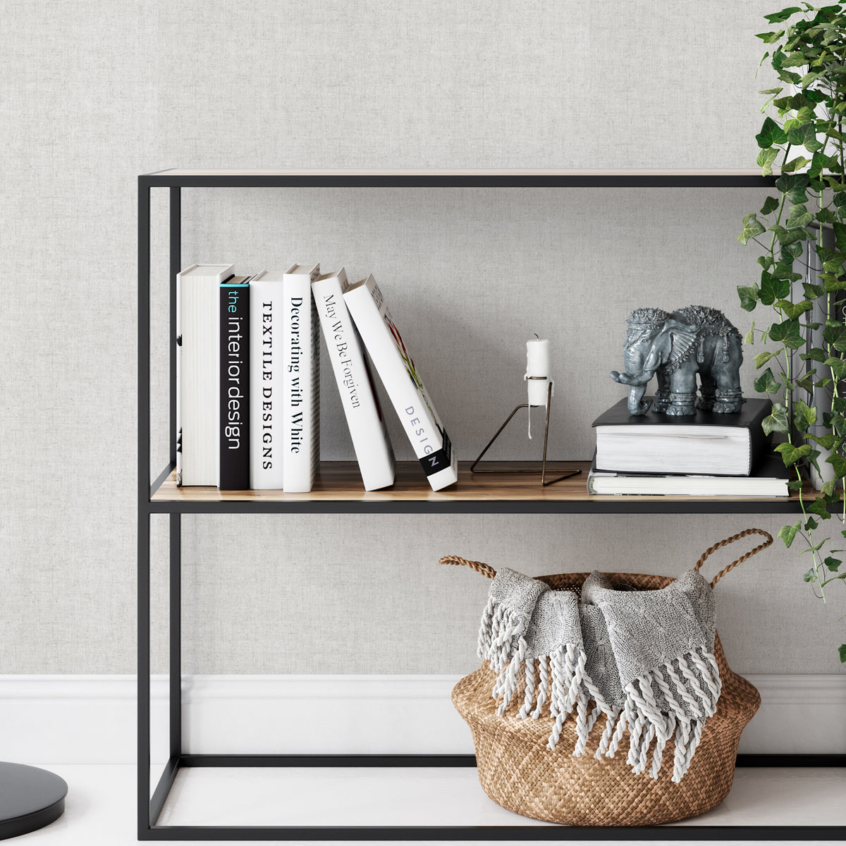 Decoración de la casa con papel pintado efecto tela imitando lino