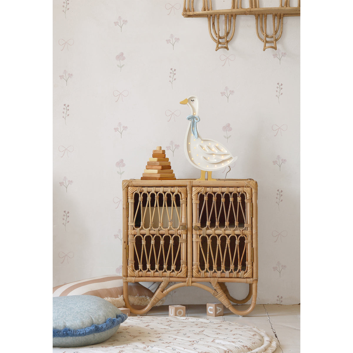 Decoración de cuartos de niñas con lámpara de animales modelo Ganso