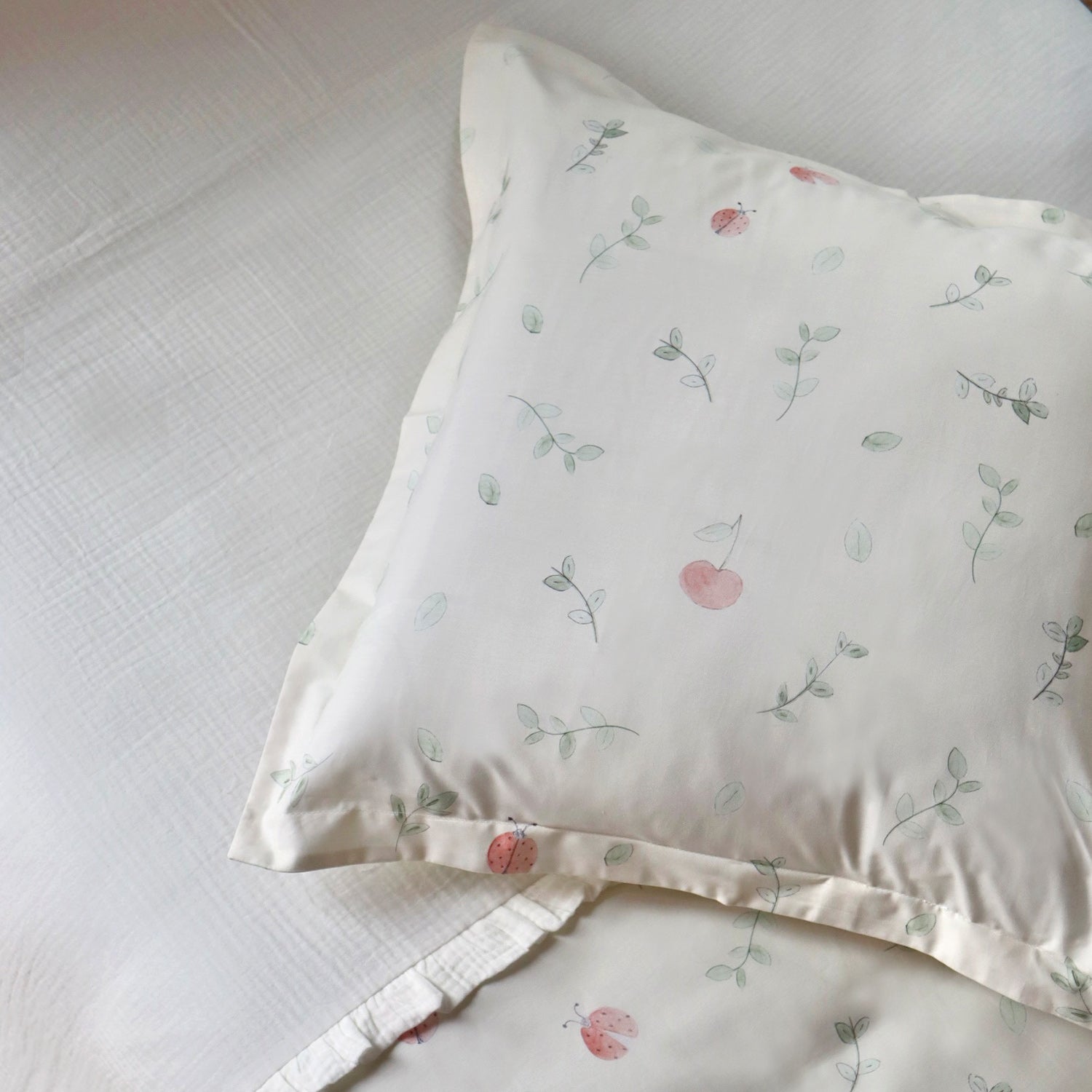 Funda de almohada Mariquitas Borde Liso