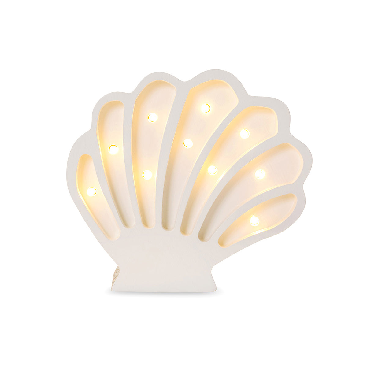 Lampara concha de madera con LED para decoración del cuarto infantil