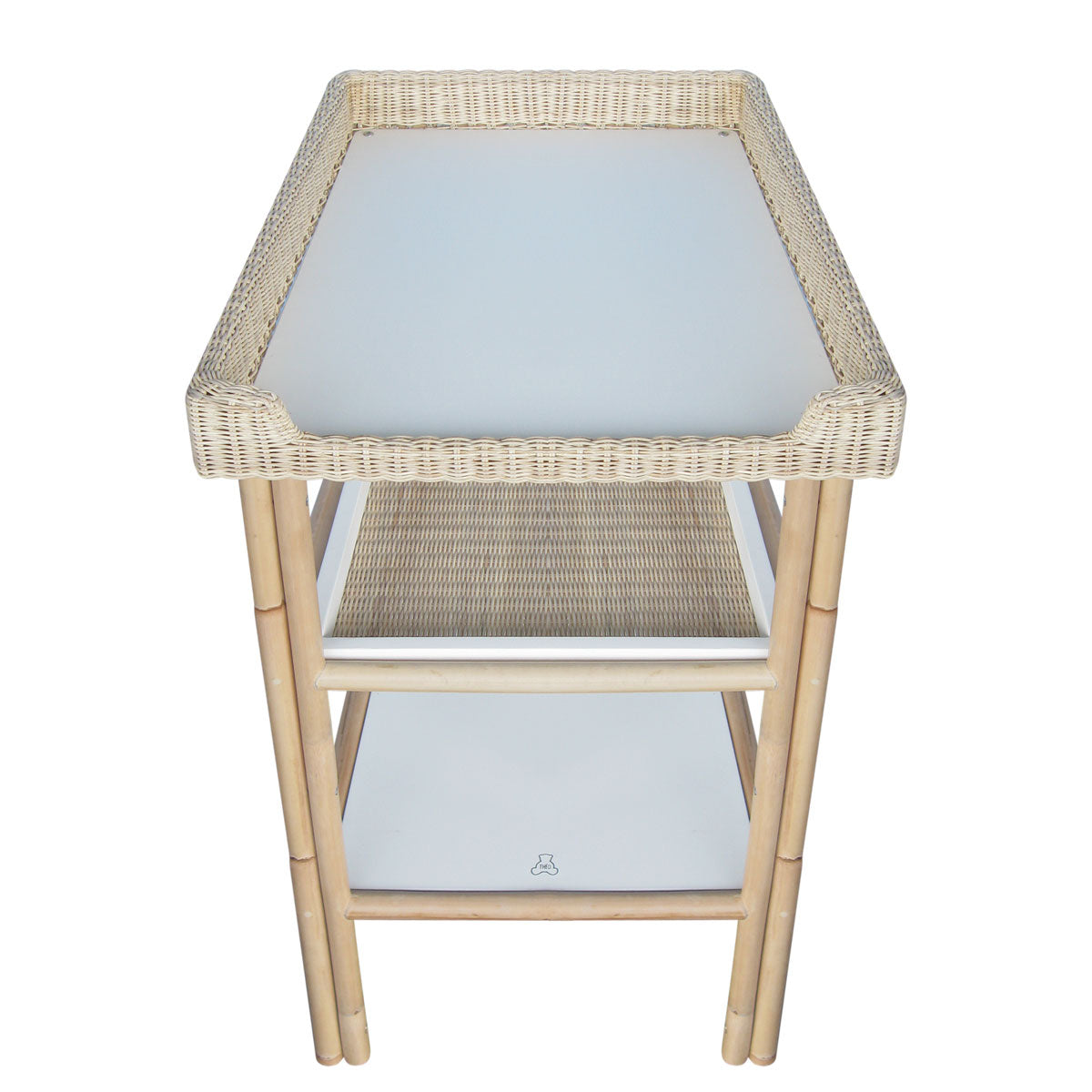 Mesa para cambiar el bebé de ratán y madera