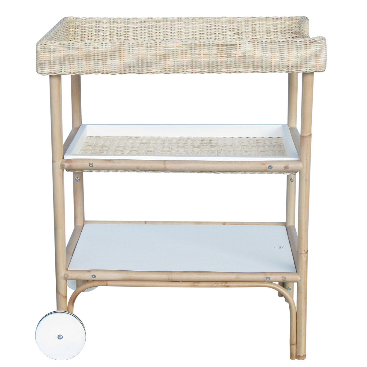 Mesita cambiadora para recién nacido de ratán