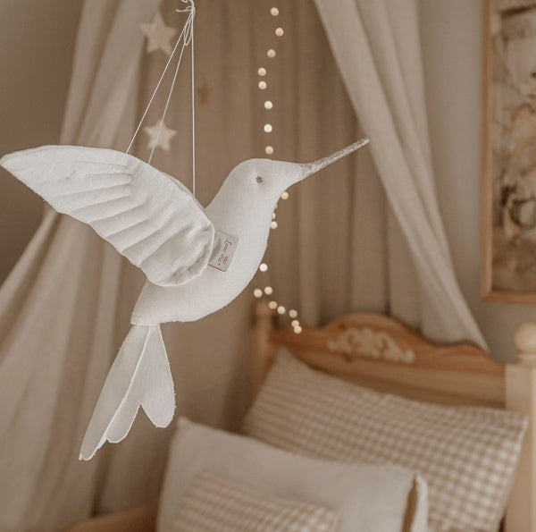 Móvil decorativo colgante figura colibrí para cuartos infantiles