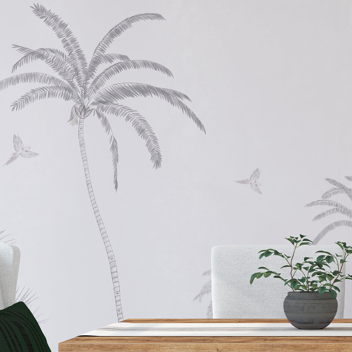 Mural de pared Palmeras Tropicales Graphite