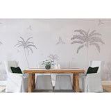 Murale in grafite con palme tropicali