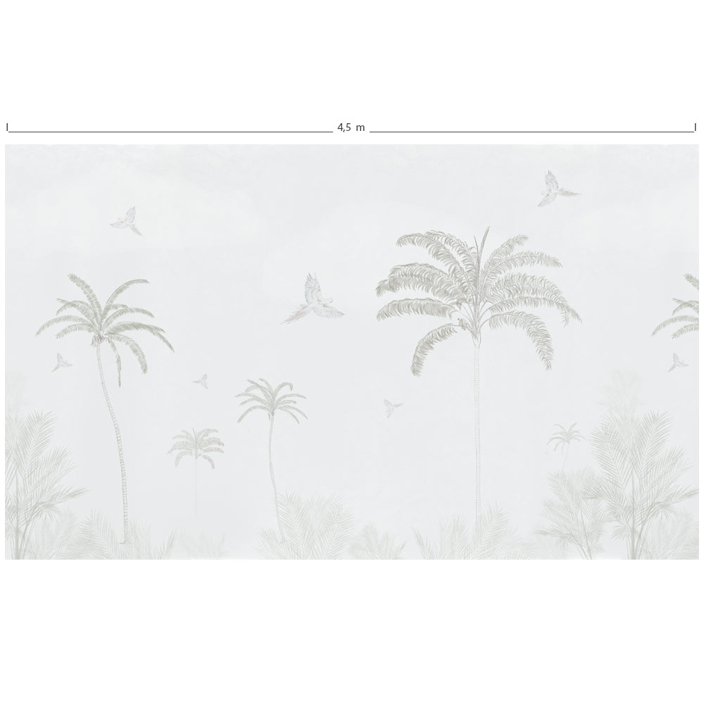Mural de pared Palmeras Tropicales Green Cream