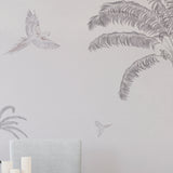 لوحة جدارية جدارية جدارية أشجار النخيل الاستوائية من الجرافيت