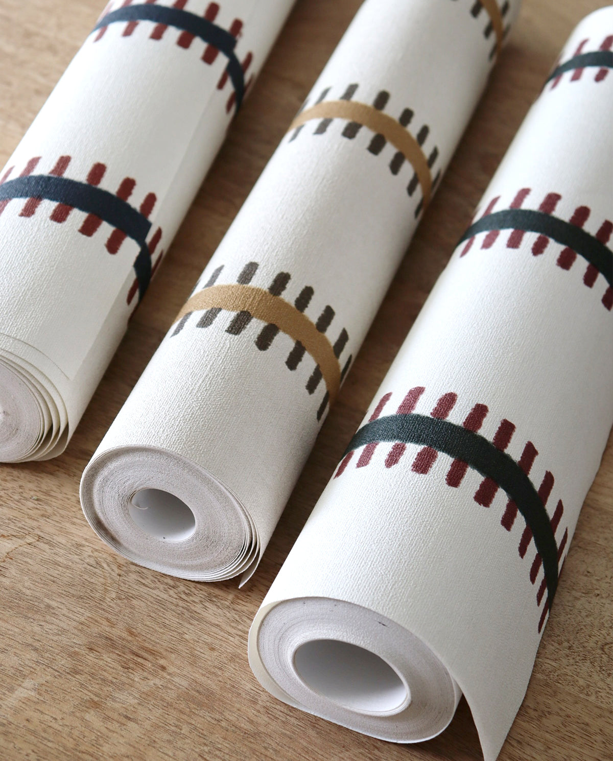 Striped Wallpaper Pati Ruby Navy