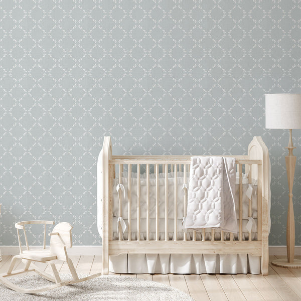 Papel pintado azul claro elegante para cuartos de bebés
