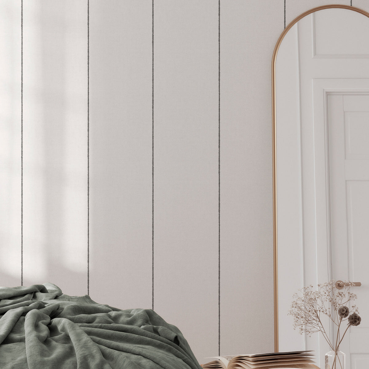 Papel pintado de diseño minimalista de rayas negras para decoración de paredes