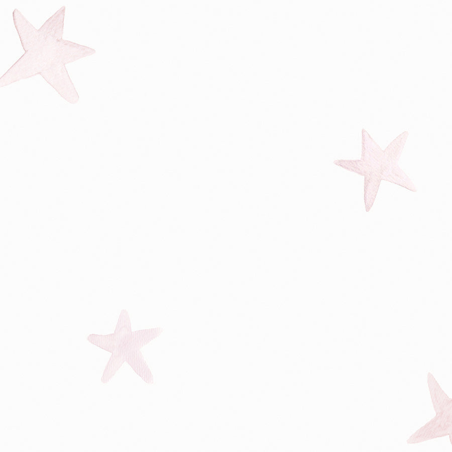 Papel pintado Estrellas rosa acuarela infantil