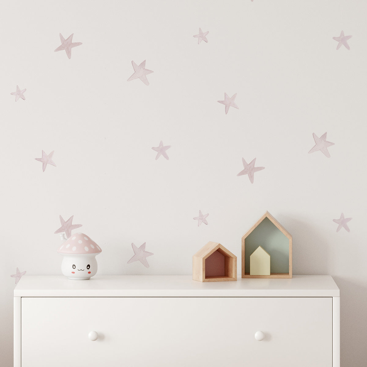 Papel pintado Estrellas rosa palo para la decoración