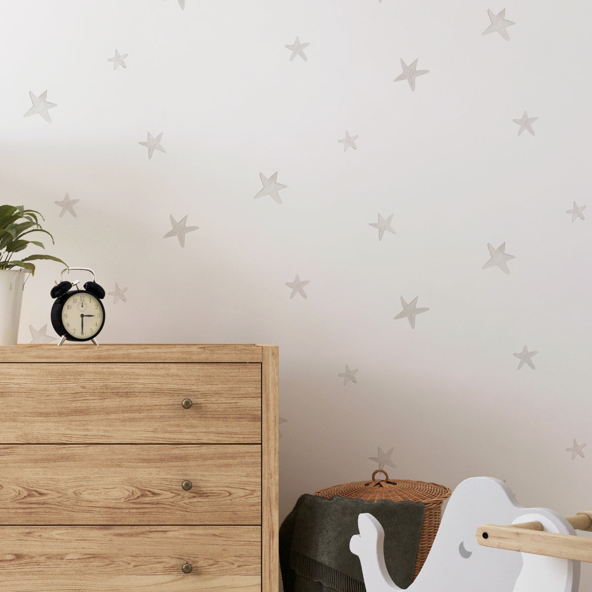 Papel pintado Estrellitas beige para decoración de habitación de niños