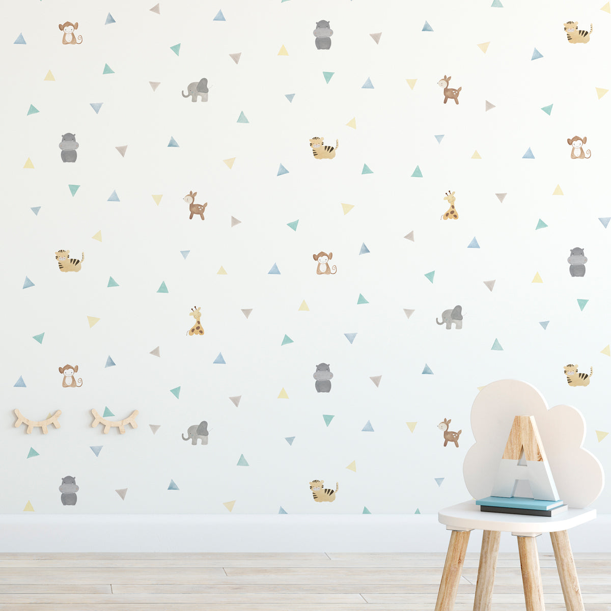 Papel pintado Animales - azul y verde