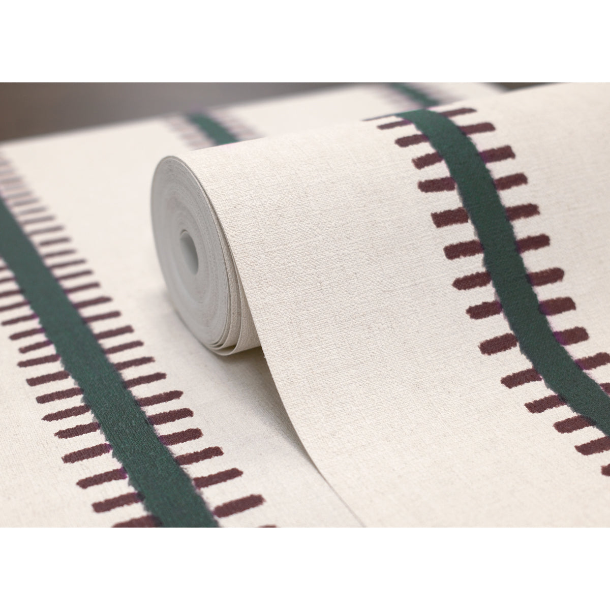 Papel pintado rayas elegantes verde oscuro 