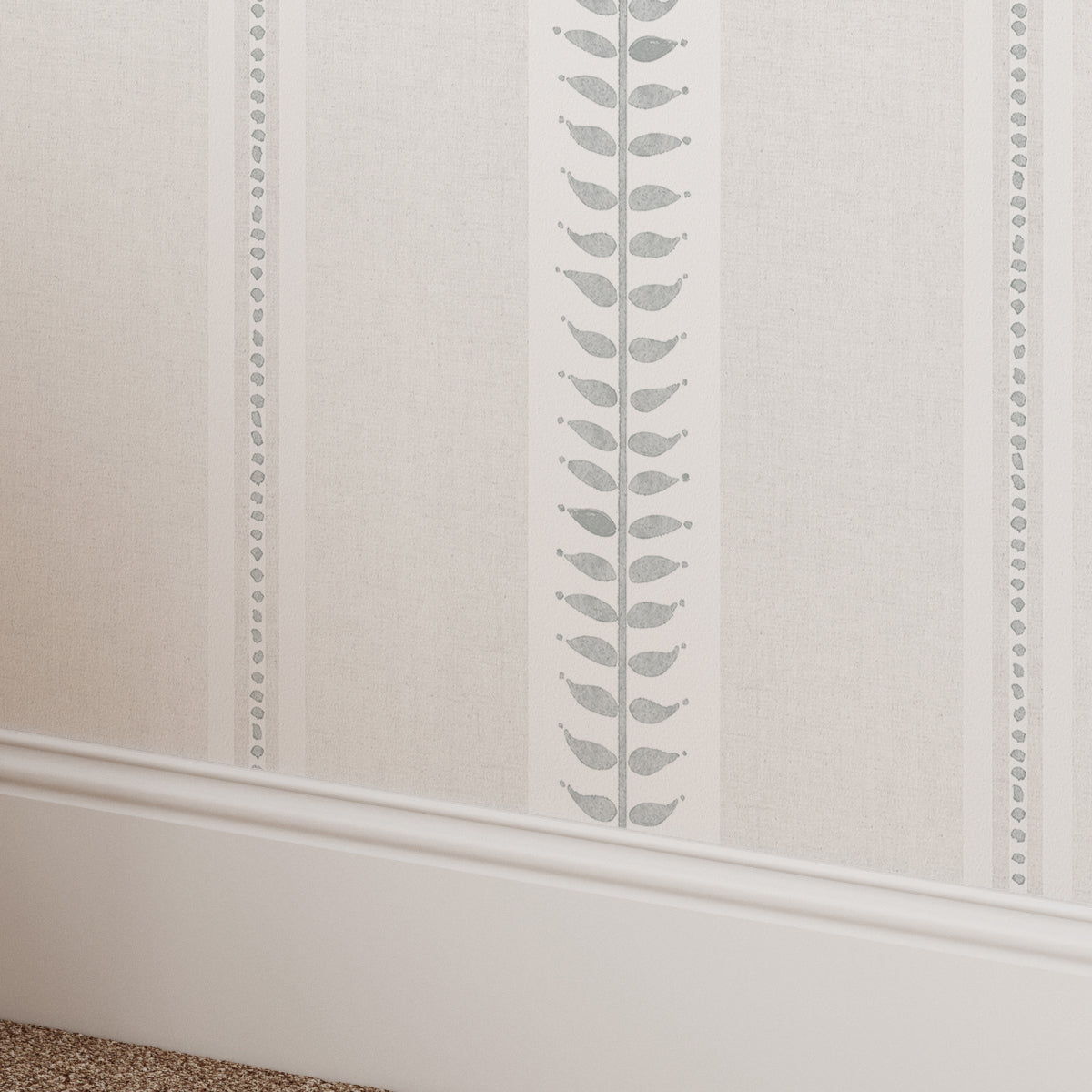 Papel pintado Rayas Gabriela gris sage para la decoración del hogar