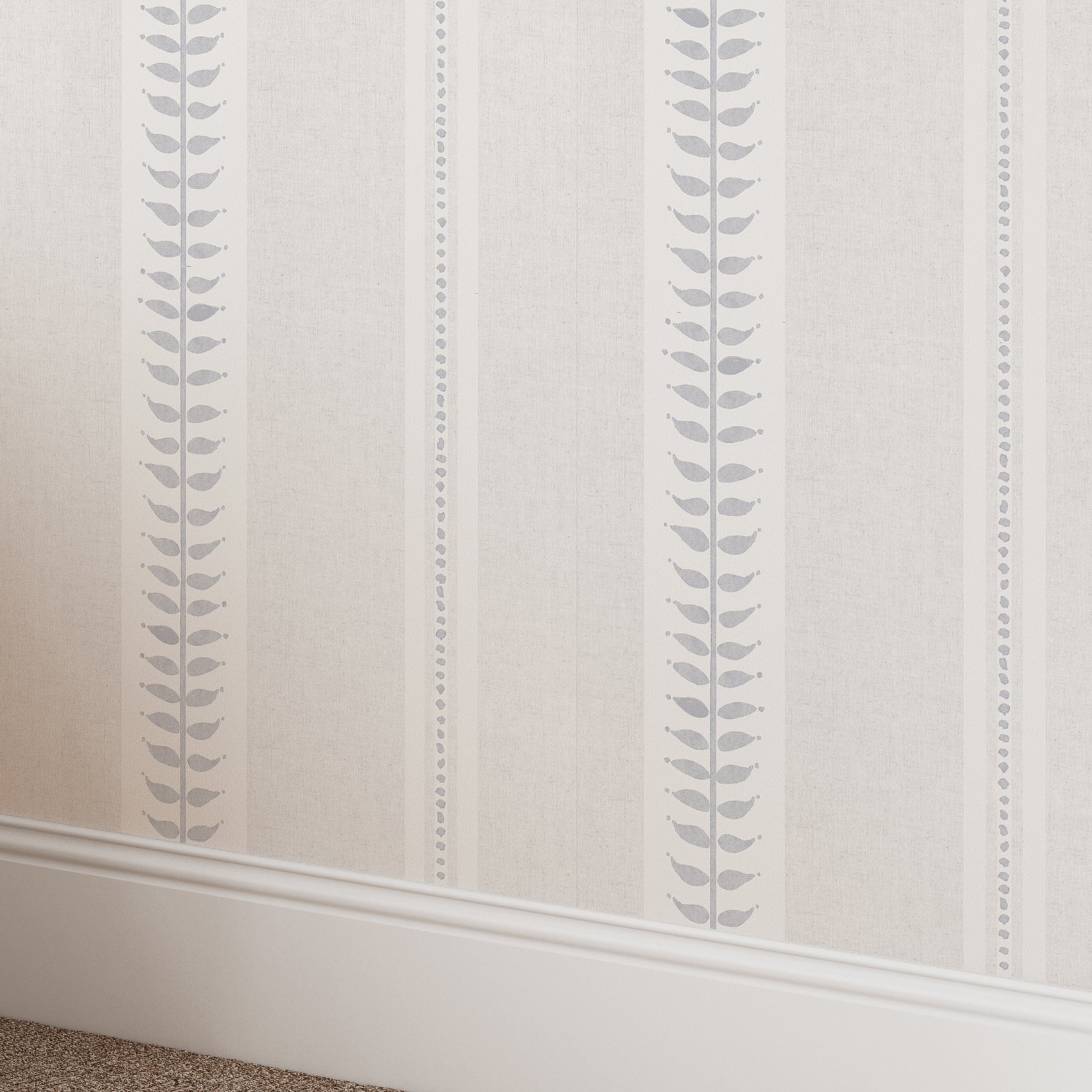 Papel pintado Rayas largas gris y beige de diseño orgánico para la decoración de dormitorios