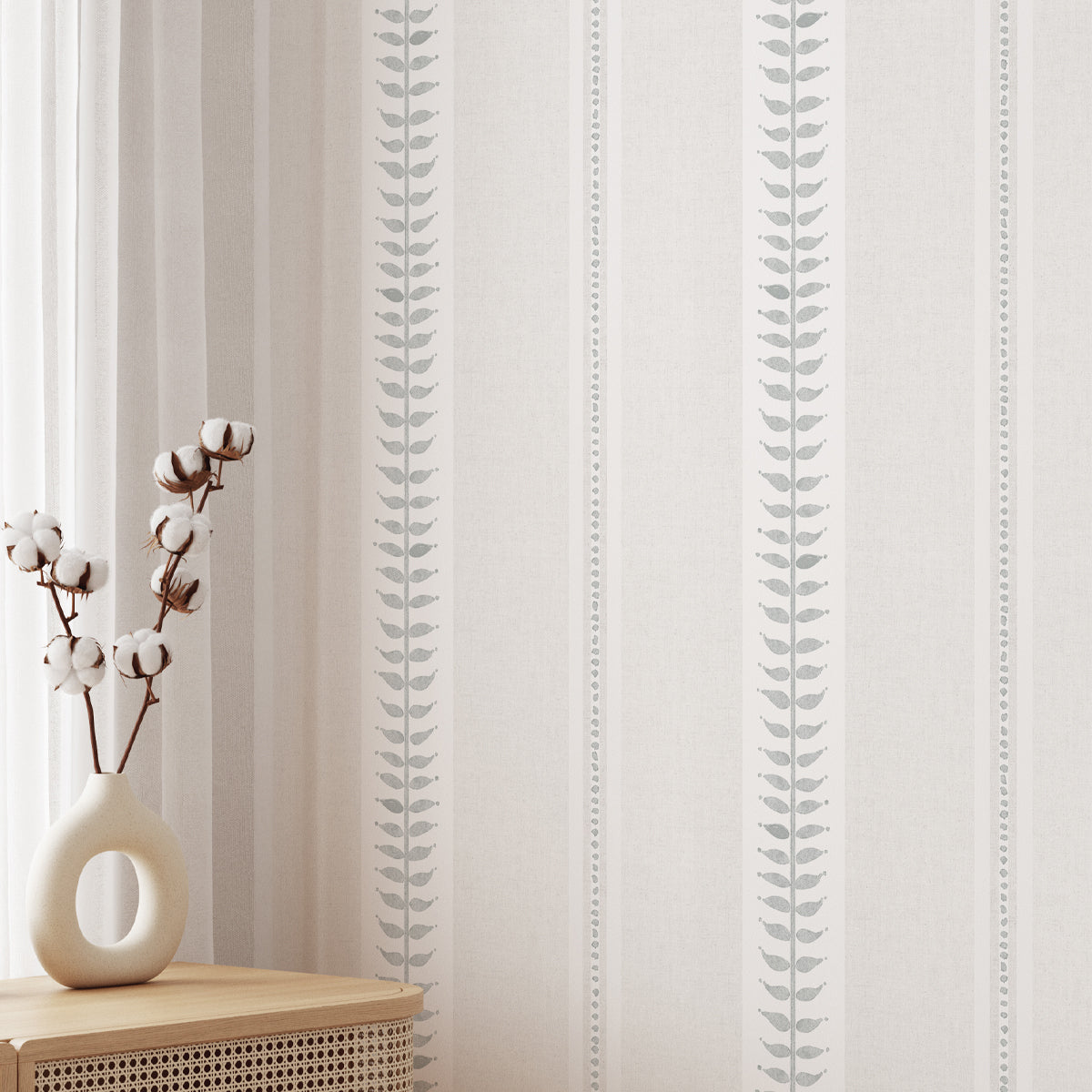 Papel pintado Rayas largas diseño orgánico para la decoración de dormitorios