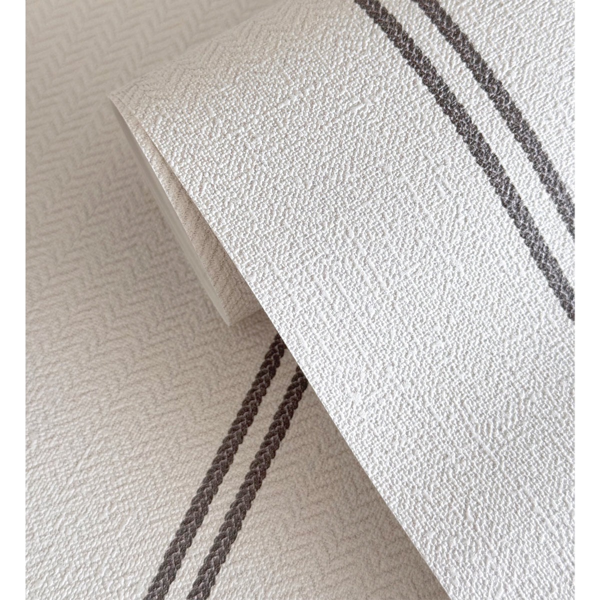 Papel pintado Rayas negro y blanco vinilico textura tela