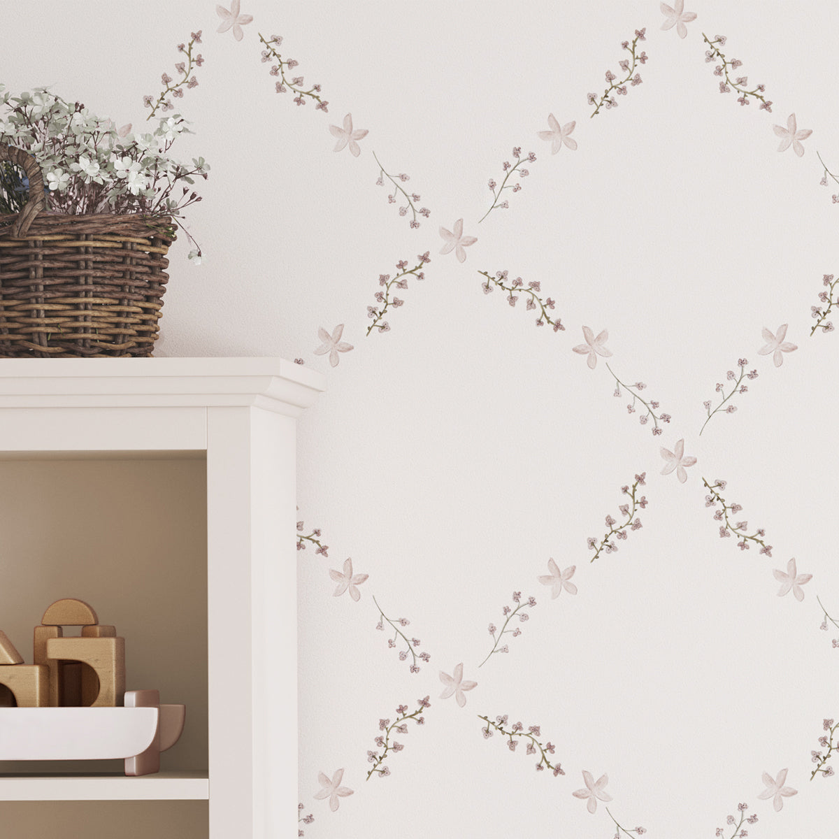 Papel pintado rosegarden para decoración de habitación de niñas