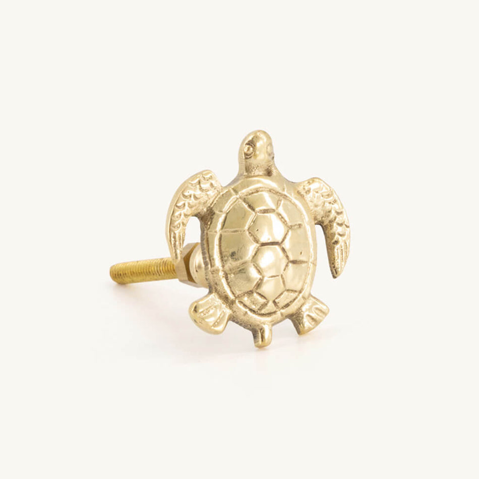 Tirador para armários figura de tortuga en oro