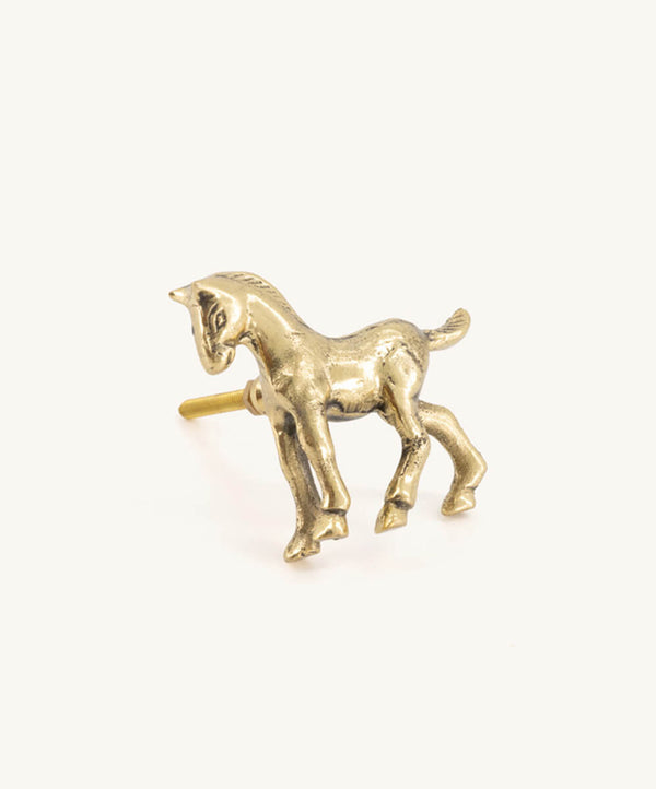 Tirador figura de caballo en oro para decoración de la casa