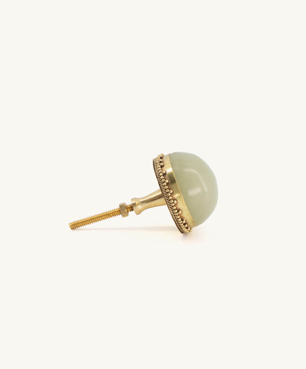 Tirador redondo de piedra Moira Jade