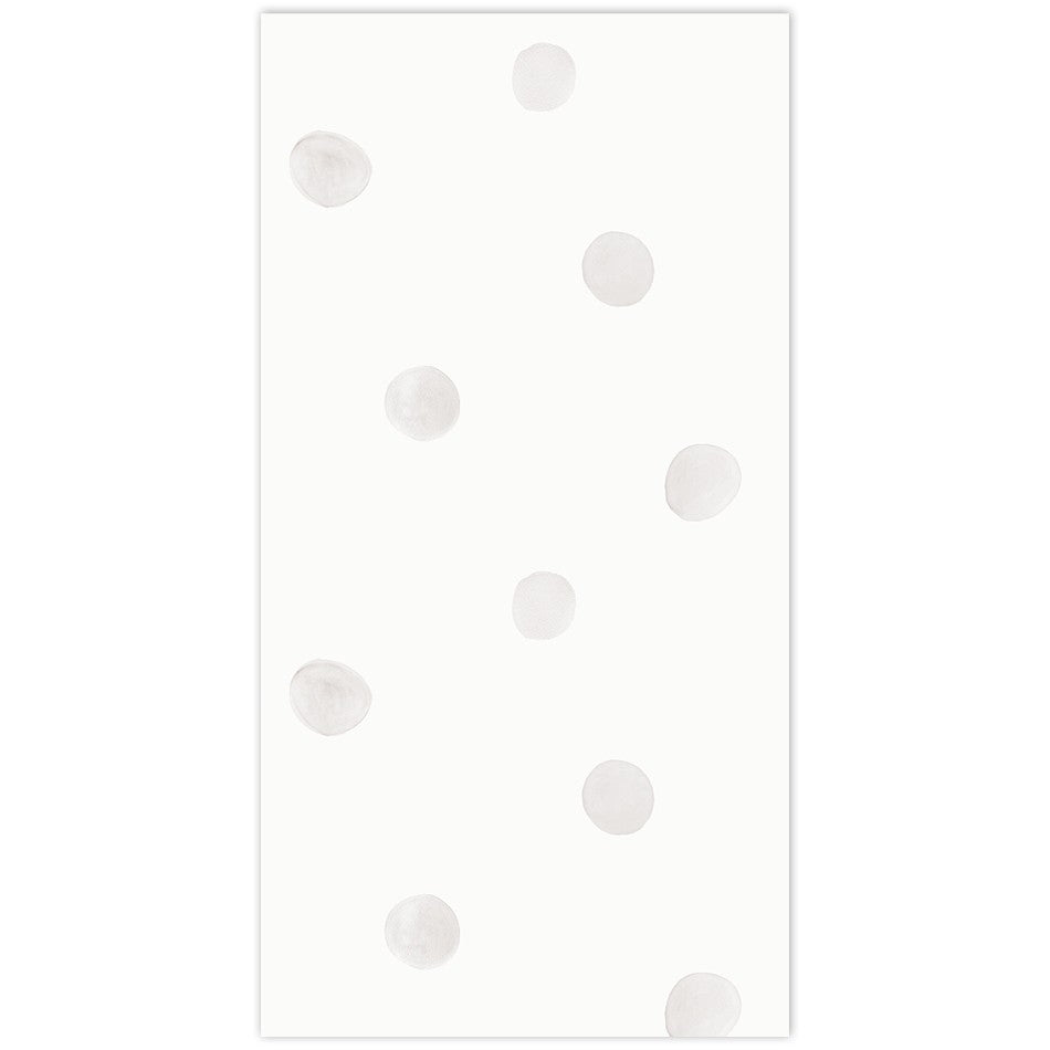 Nuestro diseño de papel pintado Lunares tonos gris tiene el fondo blanco roto. Una opción muy neutra y suave para la decoración infantil.