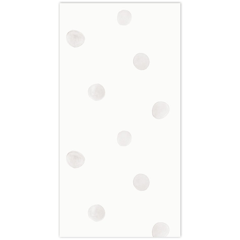 Nuestro diseño de papel pintado Lunares tonos gris tiene el fondo blanco roto. Una opción muy neutra y suave para la decoración infantil.