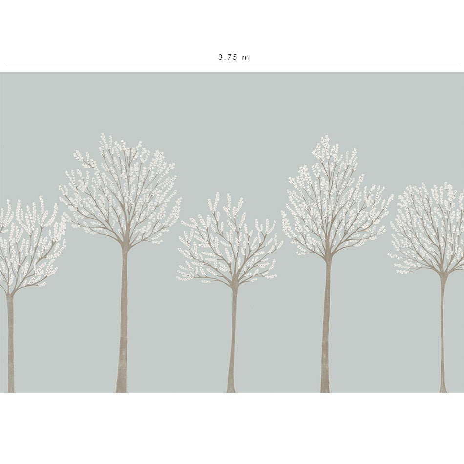 Mural de pared Arboleda - azul