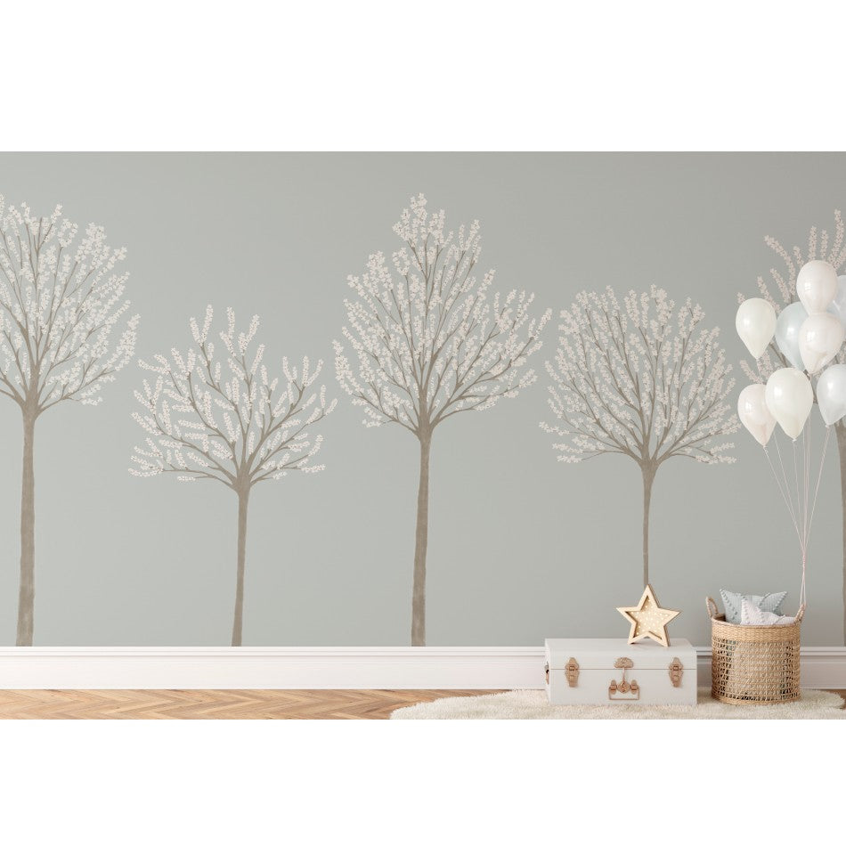 Mural de pared Arboleda - azul