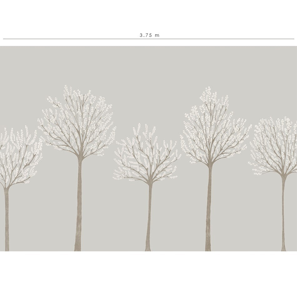 El mural de pared Arboleda gris es perfecto para decorar habitaciones de niñas mayores o de adolescentes. 