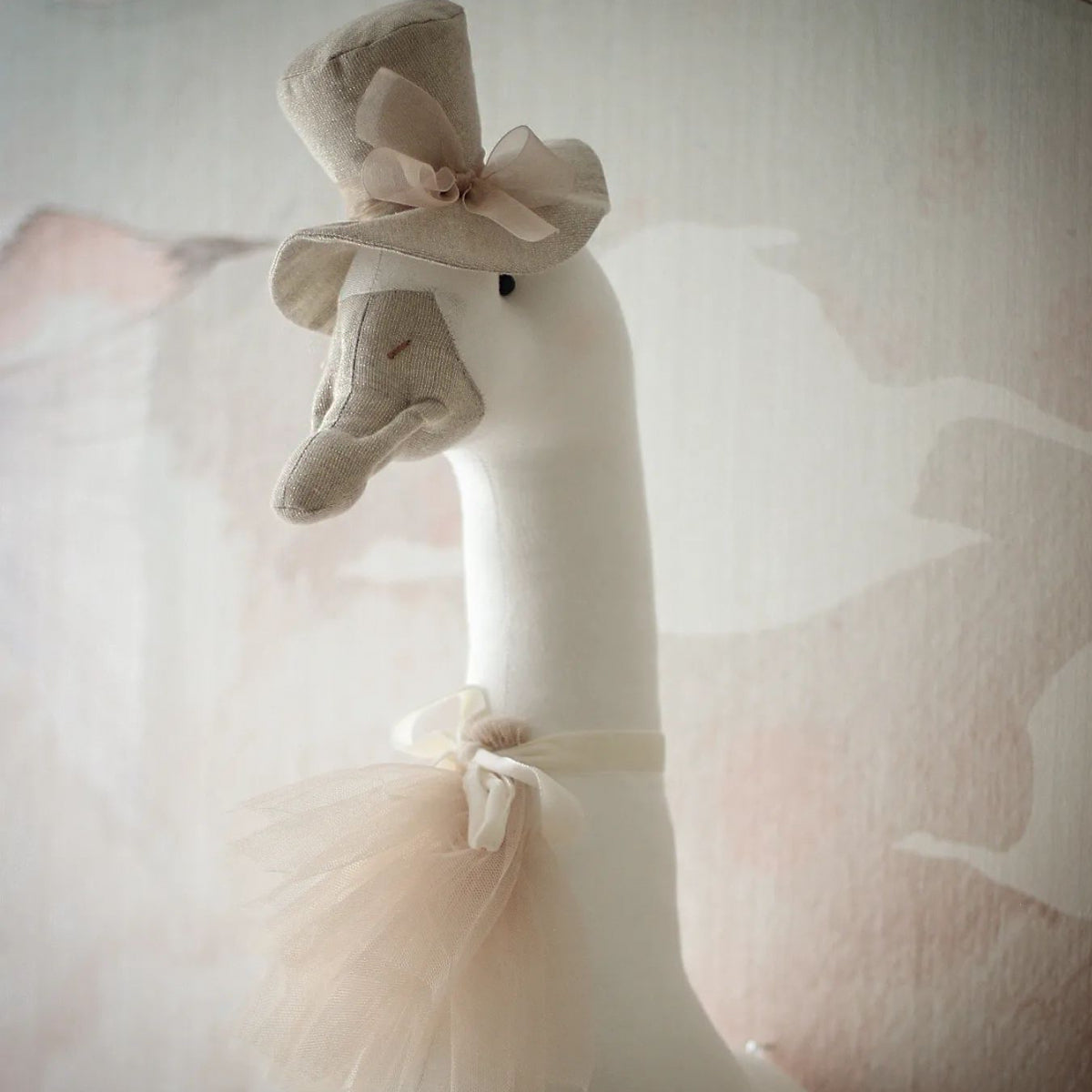 Cabeza de peluche animales ganso para decoración de pared