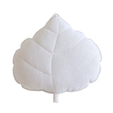 White linen leaf cushion