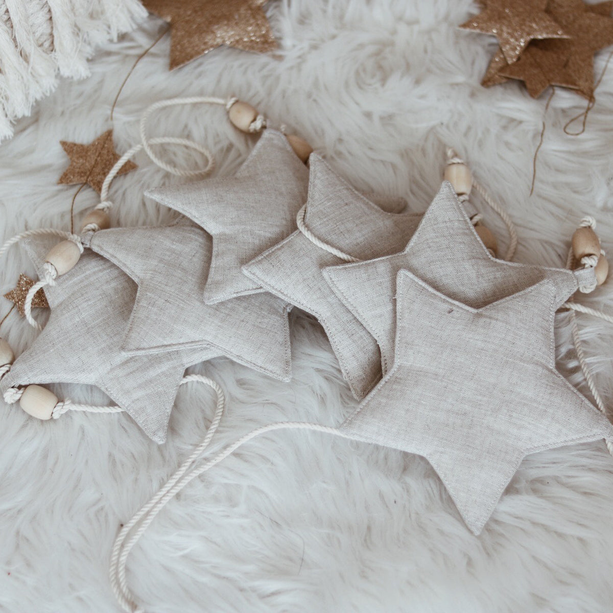 Guirnalda Estrellas beige arena
