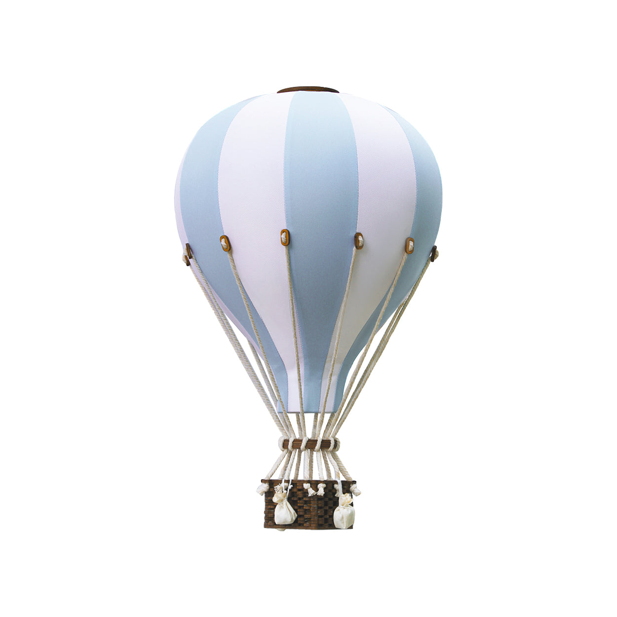 Globo aerostático colgante azul y blanco para la decoración infantil