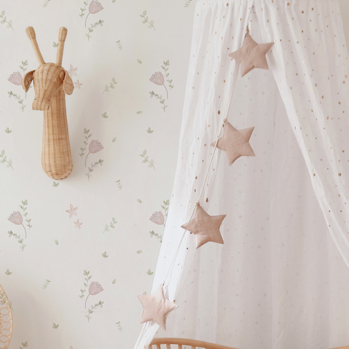 Guirnalda Estrellas rosa claro