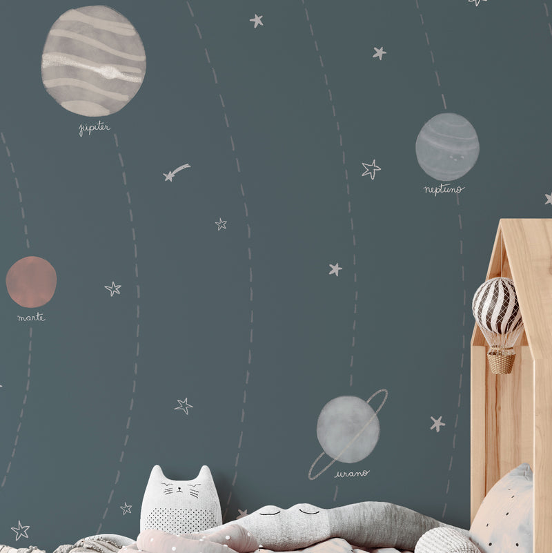 Mural infantil Sistema Solar para decorar la pared