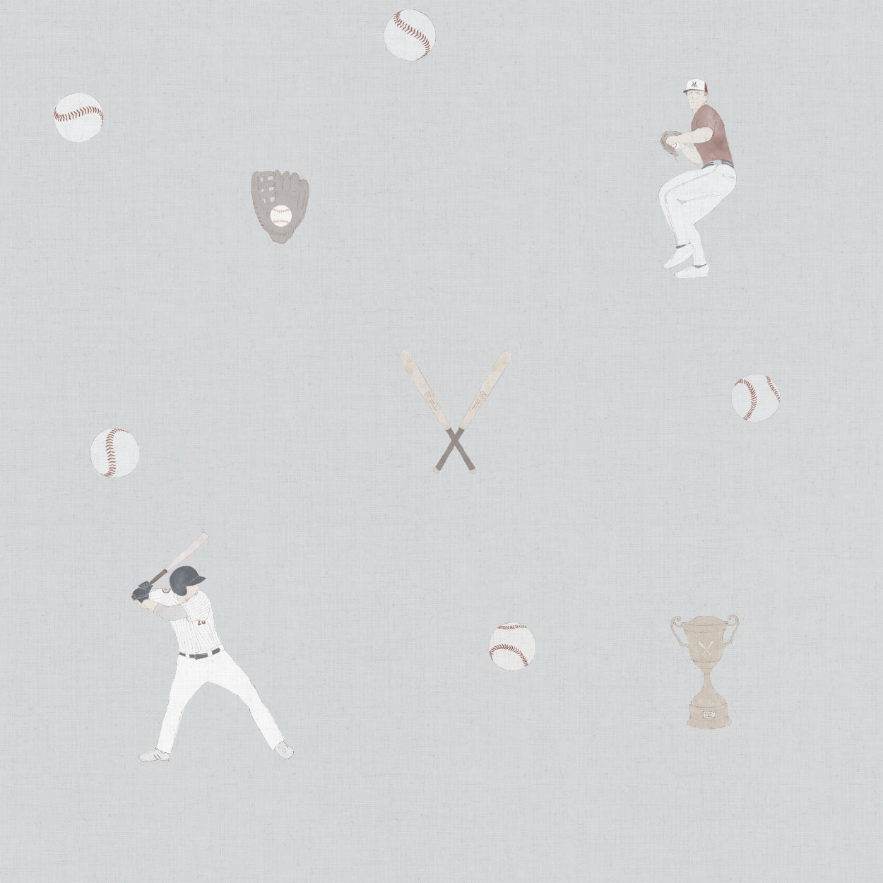 Papel pintado Beisbol para cuartos de chicos con decoración juvenil