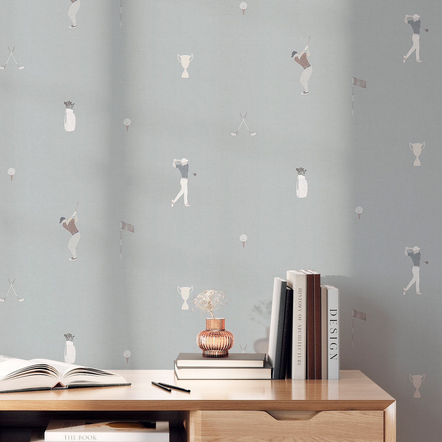 Papel pintado tema Deportes Golf para la decoración de un destacho
