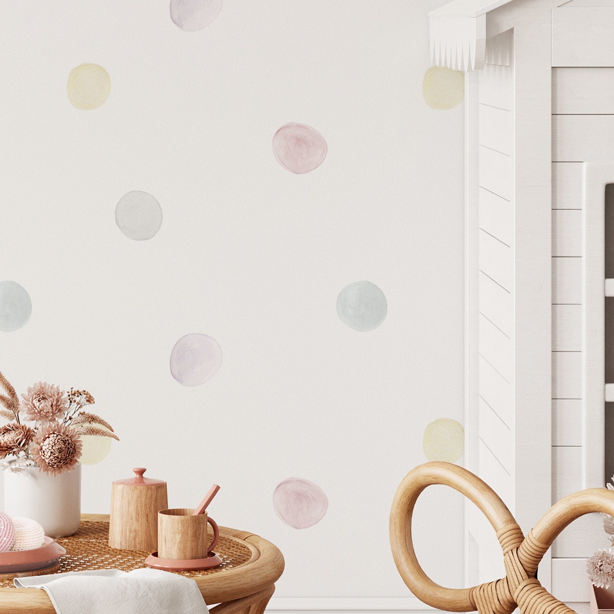 papel pintado Lunares para decorar habitaciones infantiles