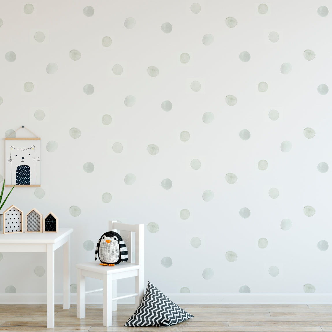 Muestra - Papel pintado Lunares Verde