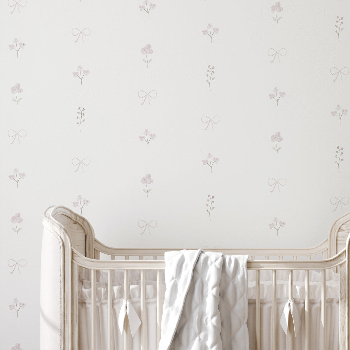 Papel pintado romántico para cuartos de niñas tono rosa palo