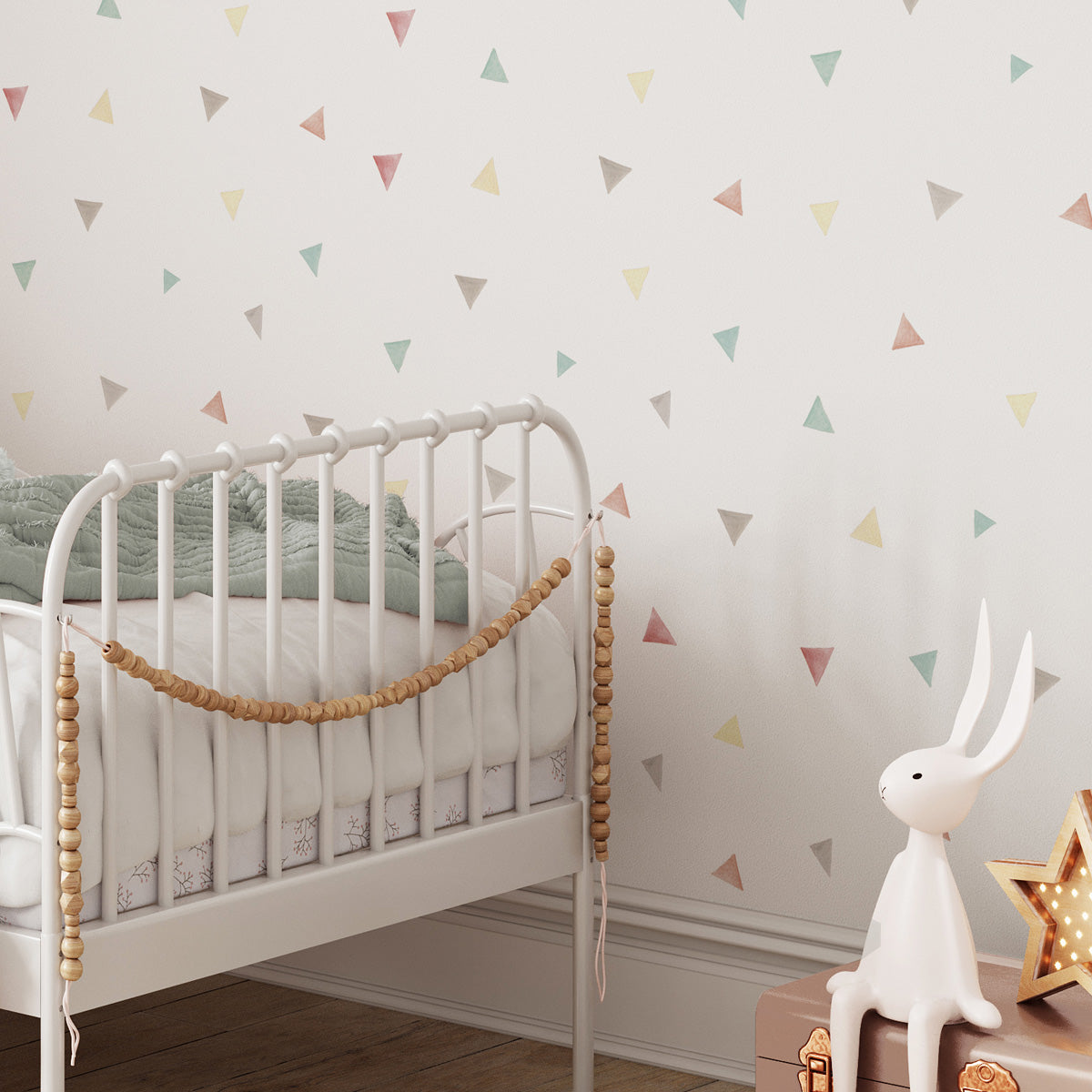 Papel pintado Triangulos de colores para decoración infantil